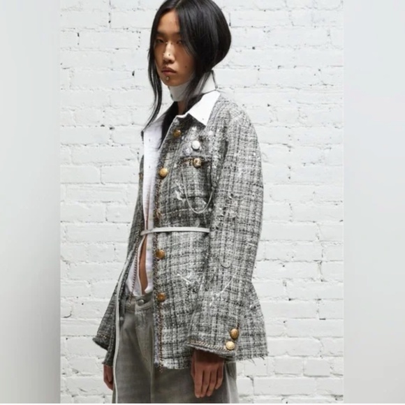 Like New R13 Paint Splatter tweed blazer/jacket, L,  PG1456 - Picture 3 of 16